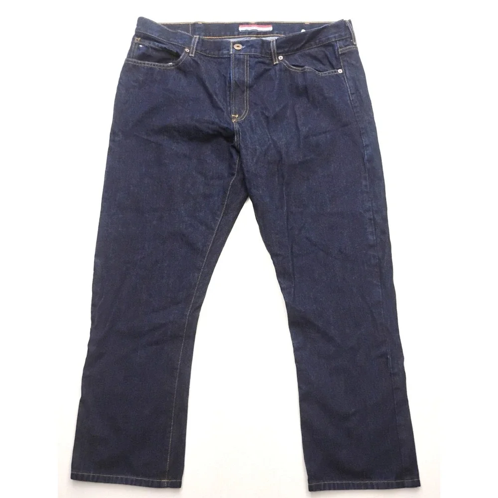 Tommy Hilfiger Straight Jeans Mens Blue Dark Wash Denim 40x30